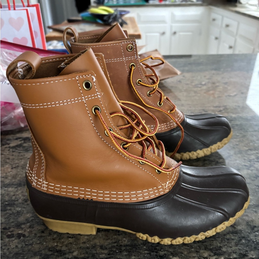 LL Bean Duck Boots - Brown and Tan